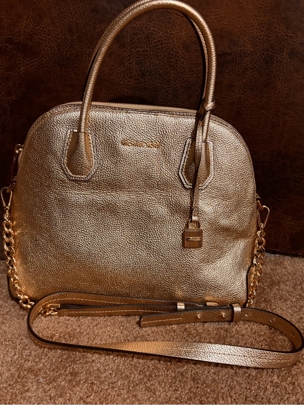 Michael Kors gold Mercer bag